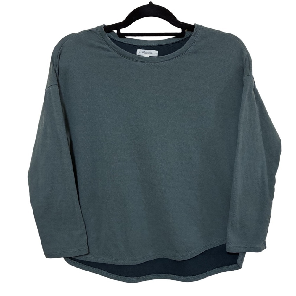 Madewell Cotton Essential Long Sleeve Tee Women’s XXS Simply Sage Crewneck